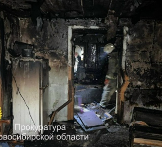 Пожар в Новосибирске: двое погибших в сгоревшем доме