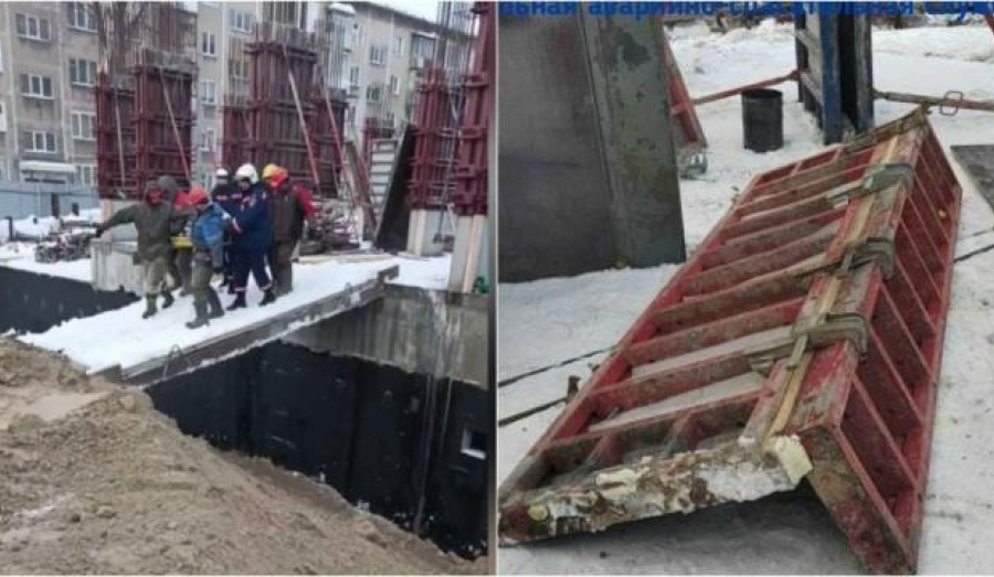 Рухнула опалубка в Новосибирске: рабочий под завалами