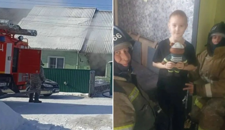 Новосибирские пожарные спасли семью с детьми из горящего дома