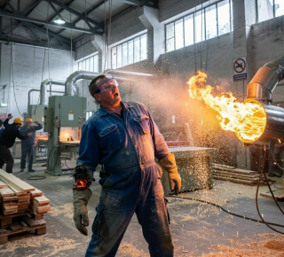 Рабочий получил ожоги из-за вспышки опилок