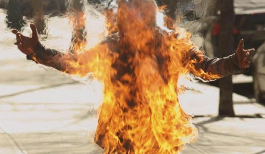 Фермер облился бензином и обещал поджечь себя, если его скот усыпят.