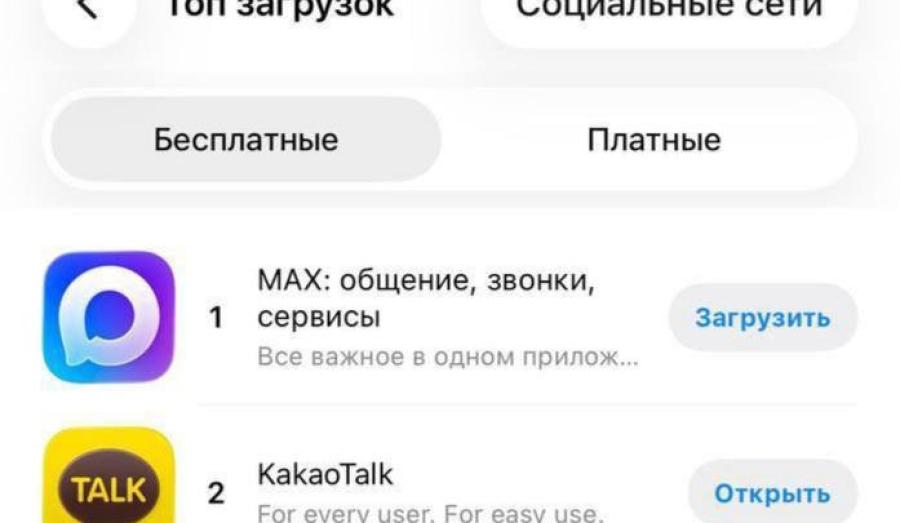 KakaoTalk вошёл в топ-2 App Store в России