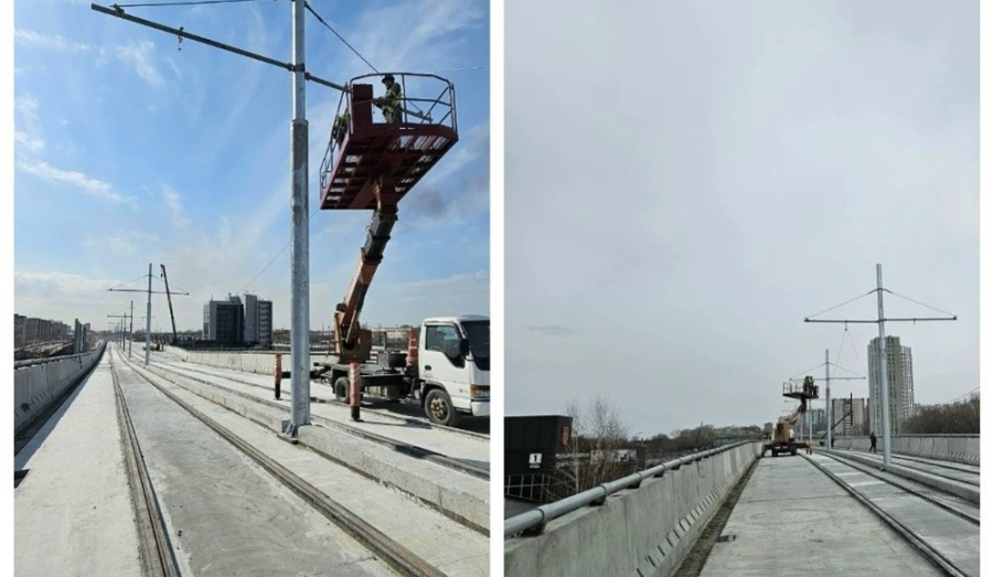 Движение трамваев по эстакаде четвертого моста в Новосибирске запустят 27 апреля