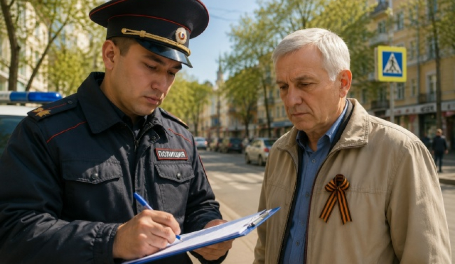 Осквернение георгиевских лент и стихийный салют
