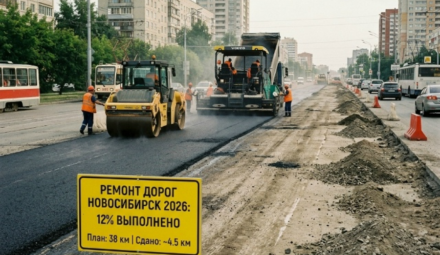 Ремонт дорог в Новосибирске выполнен на 12%