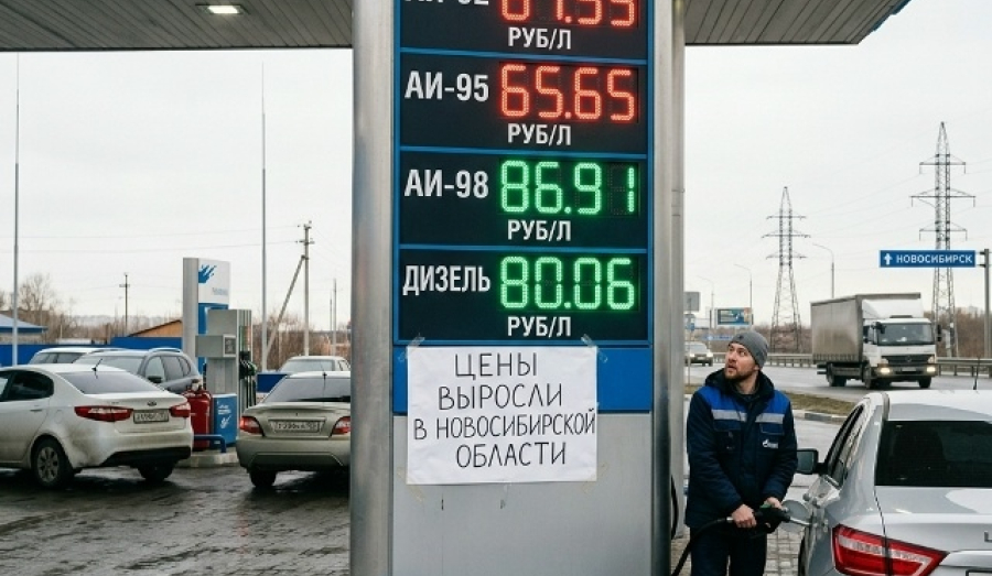 Рост цен на бензин и дизель в Новосибирской области
