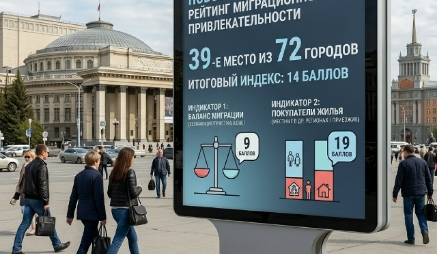 Новосибирск занял 39 место в рейтинге миграционной привлекательности