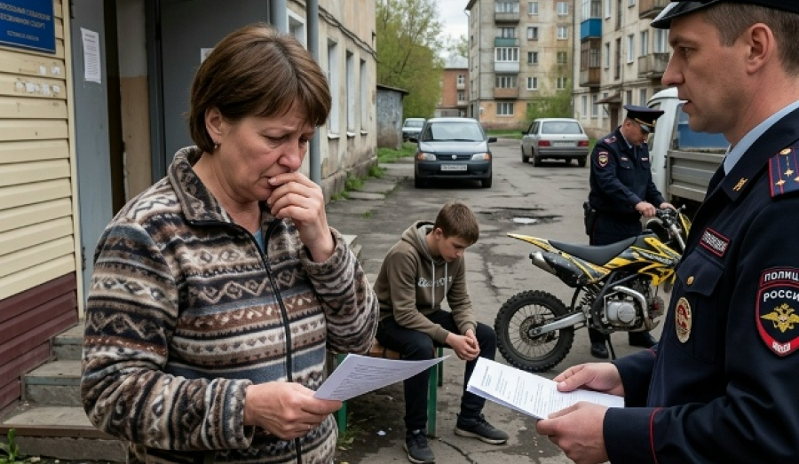 Мать оштрафована за покупку мотоцикла сыну-подростку