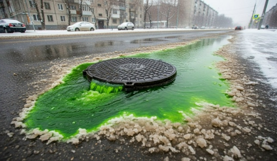 115 повреждений теплосети обнаружили в Новосибирске с помощью зеленого красителя